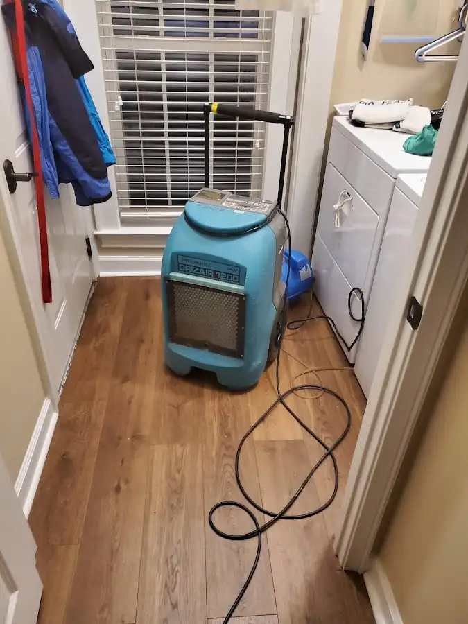 Commercial dehumidifier deployed for Flood Damage Cleanup in Woodbury